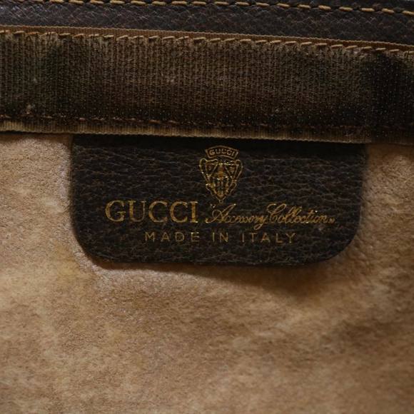 GUCCI GG Supreme Web Sherry Line Clutch Bag Beige Red 41 014 2125 28 Auth 64126 - Picture 8 of 16